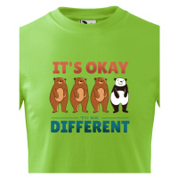 Dětské  tričko IT´S OKAY TO BE DIFFERENT - triko s pandou