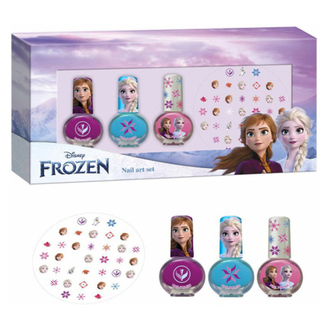 EP LINE Frozen 3 x lak na nety + nálepky na nehty Dárková sada Disney