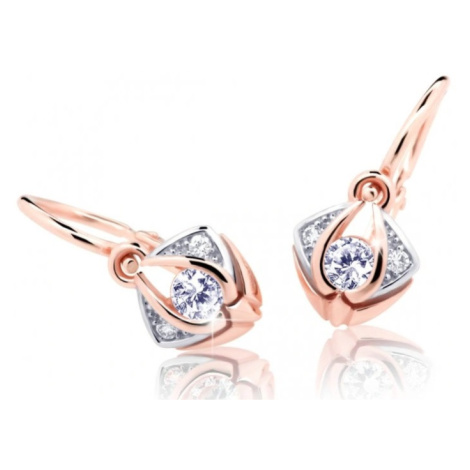 Cutie Jewellery Krásné dětské náušnice z růžového zlata C2217-10-X-4 zelená