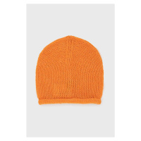 Čepice z vlněné směsi United Colors of Benetton oranžová barva, z tenké pleteniny