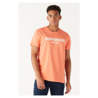 AC&Co / Altınyıldız Classics Men's Coral Slim Fit T-Shirt with a Slim Fit Crew Neck 100% Cotton 