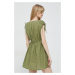 Šaty Roxy zelená barva, mini
