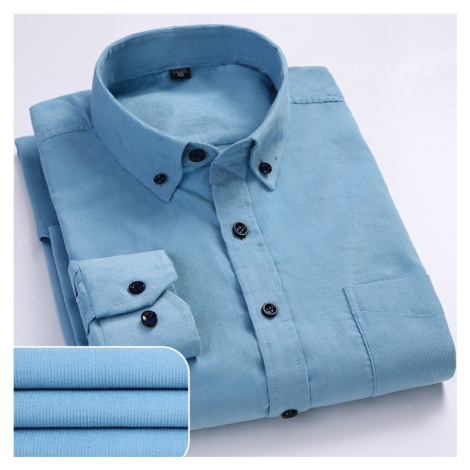 Pánská Corduroy košile z bavlny elegantní košile s náprsními kapsami