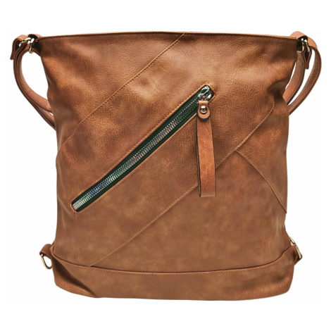 Velký středně hnědý kabelko-batoh s kapsou Foxie Tapple