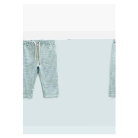 Koton Trousers Slim Fit Tie Waist Textured