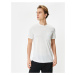 Koton Marked T-Shirt Slim Fit Pocket Detail Crew Neck Short Sleeve
