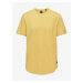 Žluté pánské prodloužené basic tričko ONLY & SONS Matt - Pánské