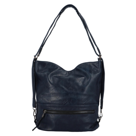 Dámský praktický koženkový kabelko-batoh Paloma,  tmavě modrá ROMINA & CO
