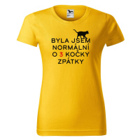 DOBRÝ TRIKO Dámské tričko s potiskem Byla jsem normální Barva: Žlutá
