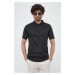 Bavlněné polo tričko Calvin Klein černá barva, K10K111201