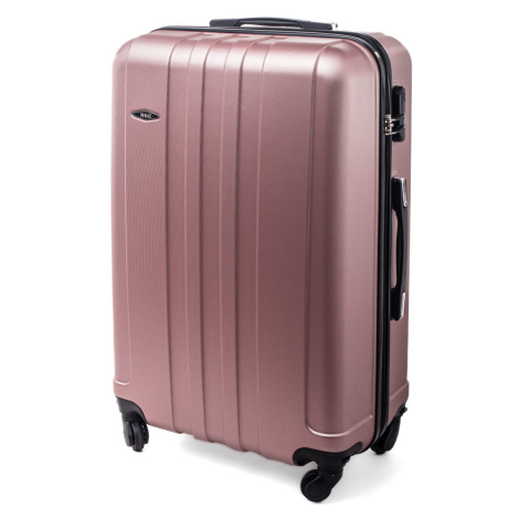 Rogal Růžový odolný skořepinový kufr na kolečkách "Stronger" - XL (100l)
