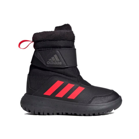 Chlapecké vysoké zimní boty ADIDAS Winterplay core black solar red iron metalic