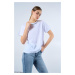 Laluvia White 100% Cotton Collar Stone Detailed T-shirt
