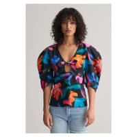 KOŠILE GANT FLORAL PRINT VOLUME SLEEVE BLOUSE černá