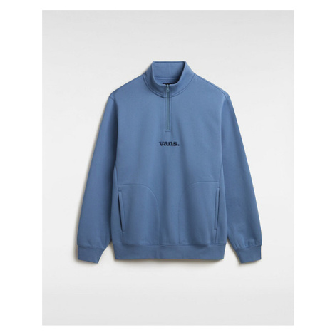 VANS Lowered Quarter Zip Sweatshirt Men Blue, Size