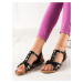 Trendy dámské černé sandály bez podpatku