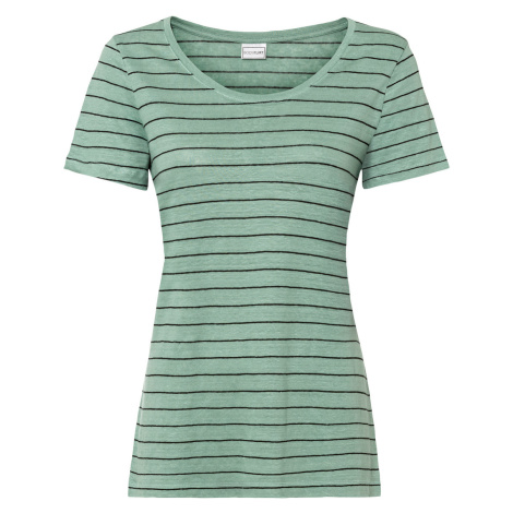 Bonprix BODYFLIRT lněné tričko s proužky Barva: Zelená, Mezinárodní