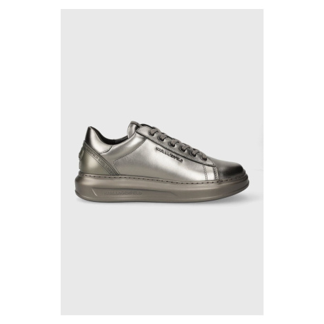 Kožené sneakers boty Karl Lagerfeld KAPRI MENS KC stříbrná barva, KL52575M