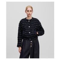 Blejzr karl lagerfeld boucle bomber jacket dark navy boucle