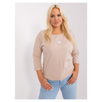 Béžová halenka plus size s kamínky