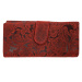 Kožená dámská velká peněženka WILD By Loranzo - červená - ornament