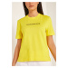 Calvin Klein Calvin Klein dámské žluté tričko SHRUNKEN INSTITUTIONAL LOGO TEE