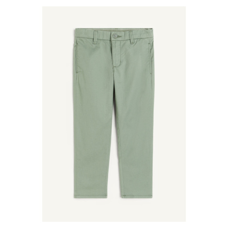 H & M - Keprové kalhoty chino - zelená H&M