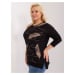 Černá dámská halenka plus size s 3/4 rukávem