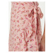 Světle růžové dámské vzorované zavinovací šaty Trendyol