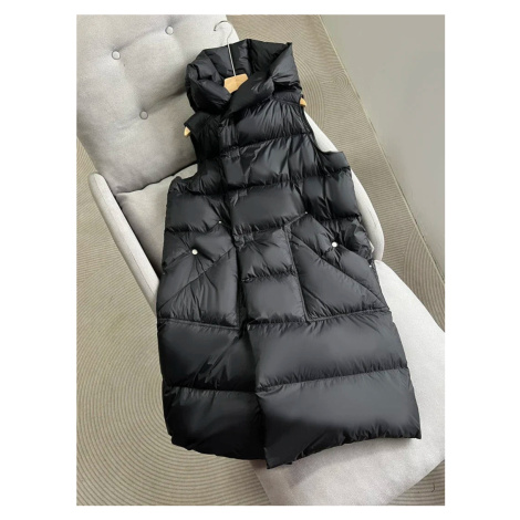 Dlouhá dámská vesta s kachním peřím