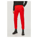 Kalhoty Hugo dámské, červená barva, hladké