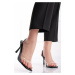 Černo-transparentní sandály na tenkém podpatku Nelly