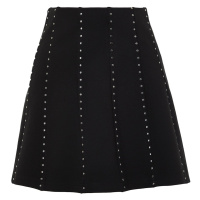 Trendyol Black Stone Accessory Mini Skater/Knitted Waistcoat Knitted Skirt