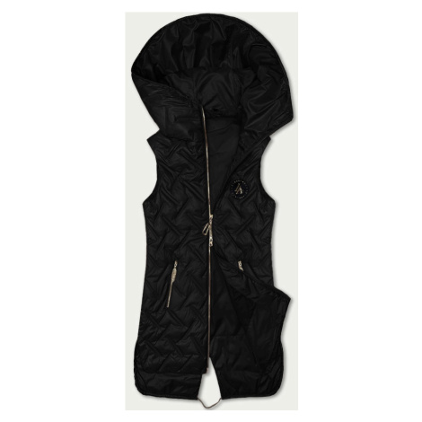 Černá dámská prošívaná vesta s kapucí S'West (B8339-1)