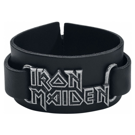 Iron Maiden Iron Maiden Logo Kožený náramek černá