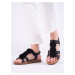 Moderní dámské sandály černé bez podpatku