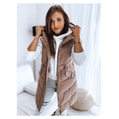 Prošívaná dámská vesta růžové barvy DStreet