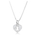 Stříbrný 925 náhrdelník - řetízek s přívěskem, srdcovitý zámeček s klíčkem