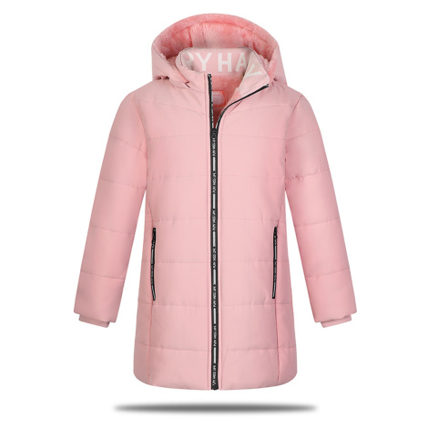 Dívčí zimní kabát KUGO KB2381, světle růžová Barva: Starorůžová