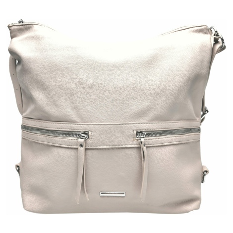 Velká perleťově bílá kabelka a batoh 2v1 Lotty Tapple