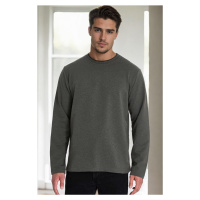 40222 Dewberry Double Crew Neck Mens Sweatshirt-KHAKI