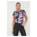 Bavlněné tričko Versace Jeans Couture fialová barva, 76HAH6D8 JS287