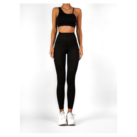 Černé stahovací legíny HELIODER s vysokým pasem