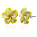 Náušnice z hmoty FIMO - žluto bílý květ