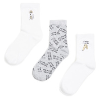 Cropp - Sada 3 párů ponožek - Bílá