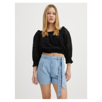 Černý dámský vzorovaný crop top Guess Rafa