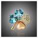Sisi Jewelry Brož Swarovski Elements Čtyřlístek Gold - různé barvy B1063-X9554-17 Zelená