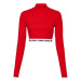 Tommy Jeans Top - TJW CROP LOGO WAISTBAND LS red