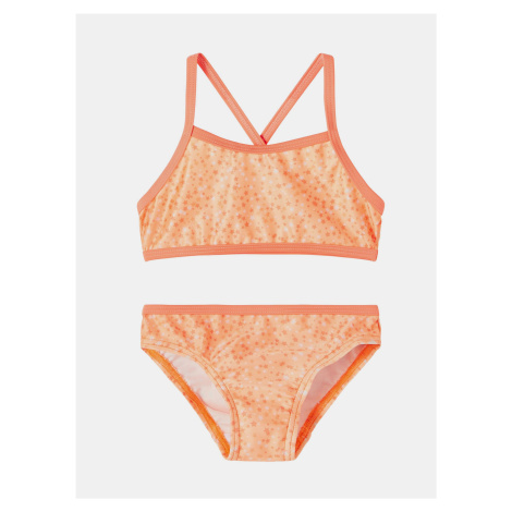 Oranžové holčičí vzorované dvoudílné plavky name it Felisia - unisex