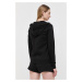 Bavlněná mikina Armani Exchange dámská, černá barva, s kapucí, s aplikací, 8NYM08 YJ68Z NOS